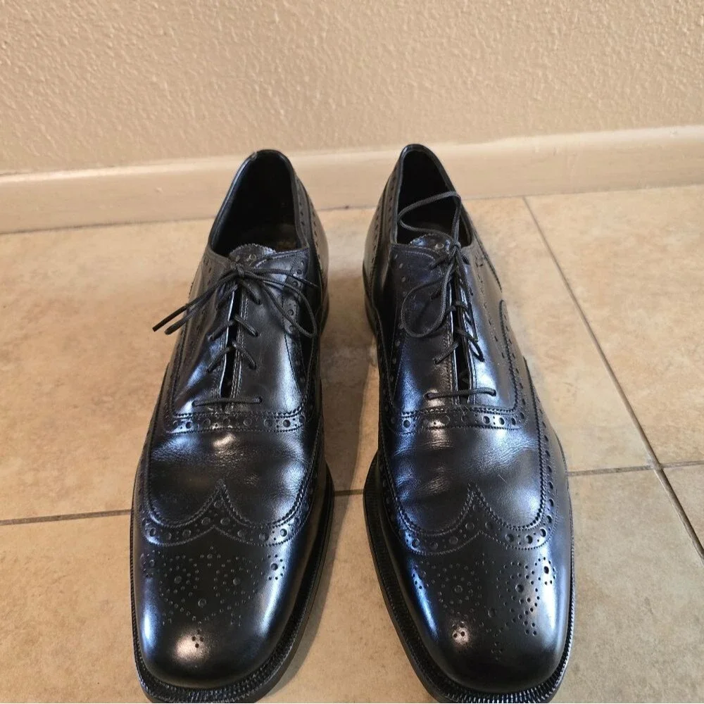 Johnston & Murphy Classic Black Brogue Oxfords